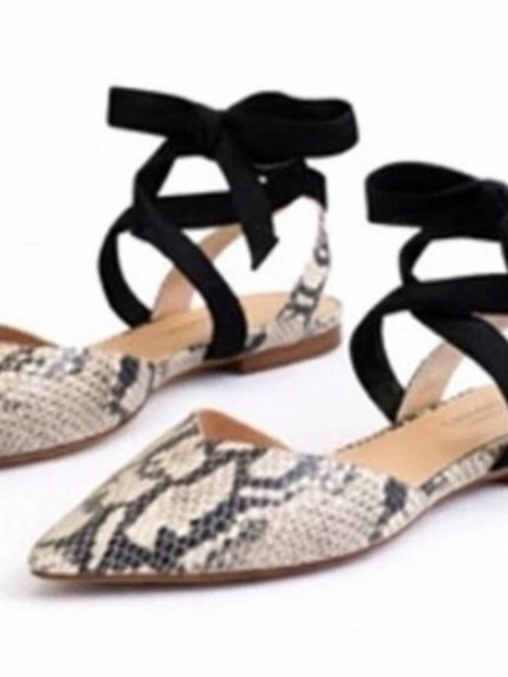 NIB Schutz Barbrah Snake Print Tie Ankle Ballet Flats
Black Gray 6.5 Balletcore - Picture 3 of 6